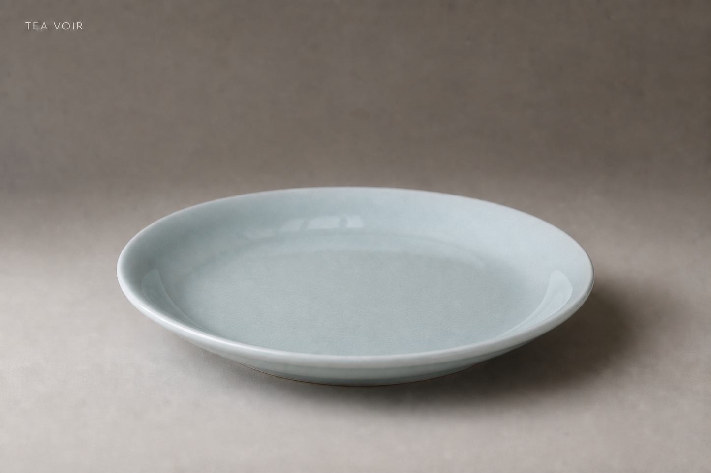TEA VOIR Sky Blue Glazed Ceramic Coupe Plate | Shallow Serving Plate